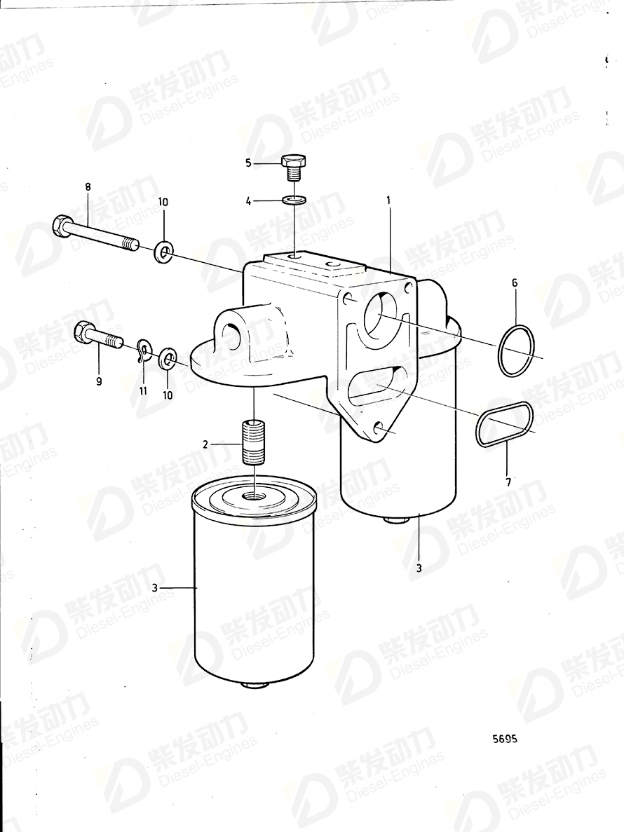 VOLVO Oil filter housing 423064 Drawing